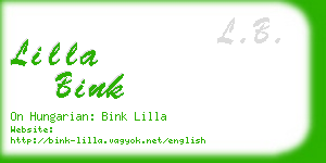 lilla bink business card